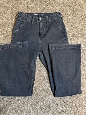 Old Navy Women's Washed Black Extra High Rise Flare Trouser Jeans, Size 6